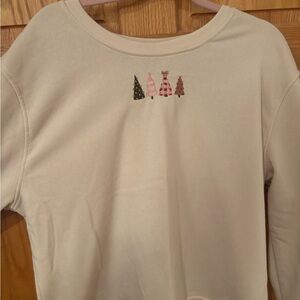Better Together Christmas Tree Embroidered Sweatshirt | Cream | Size XL